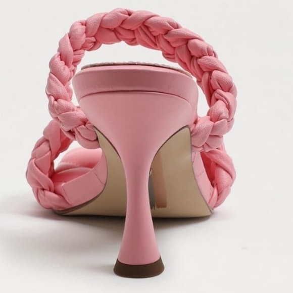 Sam Edelman Meghan braided mule slide on sandals heels pink Sz 8 1/2 new - Picture 6 of 12